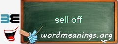 WordMeaning blackboard for sell off